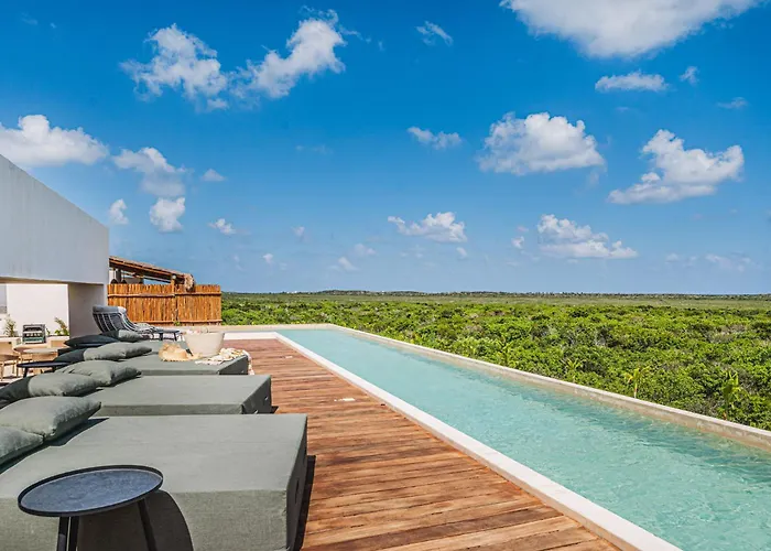 Apartment 2 Bedroom Bliss Stunning Rooftop Gym Osmosis Desk Tulum